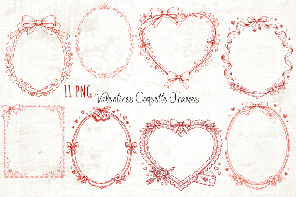 Download Valentines Coquette Frames PNG - Coquette Collection
