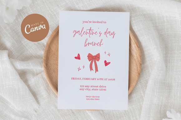 Download Coquette Galentine's Invitation Canva - Coquette Collection