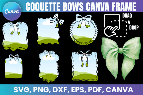 Download Coquette Bows Canva Frame Bundle - Coquette Collection