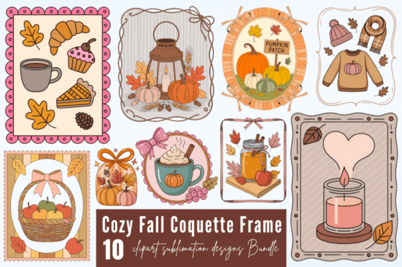 Download Cozy Fall Coquette Frame Clipart PNG - Coquette Collection