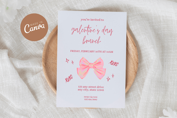 Download Coquette Galentine's Invitation Canva - Coquette Collection