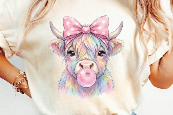Download Cute Coquette Highland Cow PNG - Coquette Collection